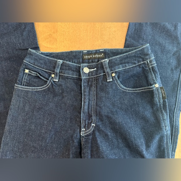 ✨ RARE VINTAGE Y2K SERGIO VALENTE Straight Leg Jeans 28x32.5" Tall Denim Western - Picture 12 of 12